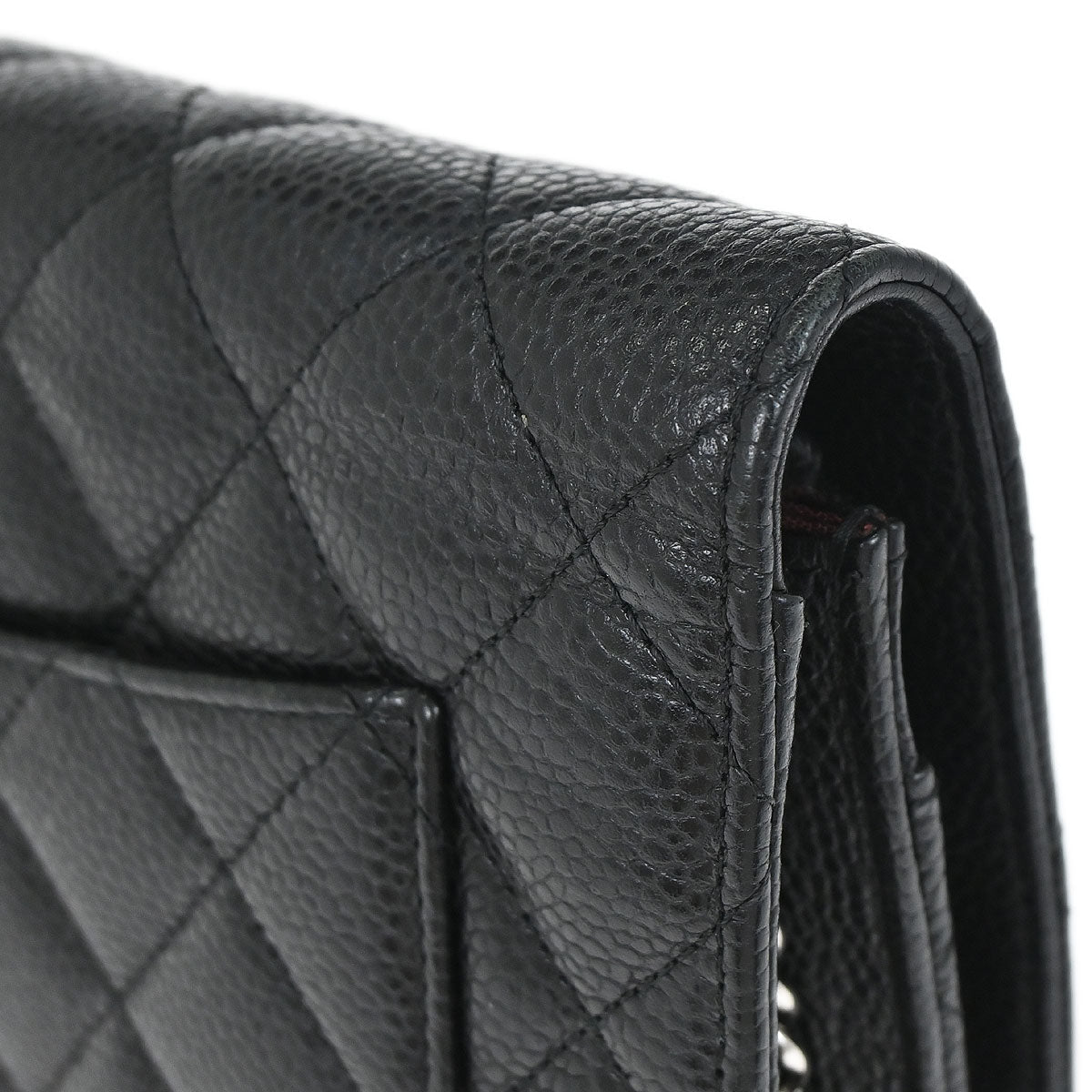 Chanel 2013-2014 Black Caviar WOC Wallet on Chain Bag