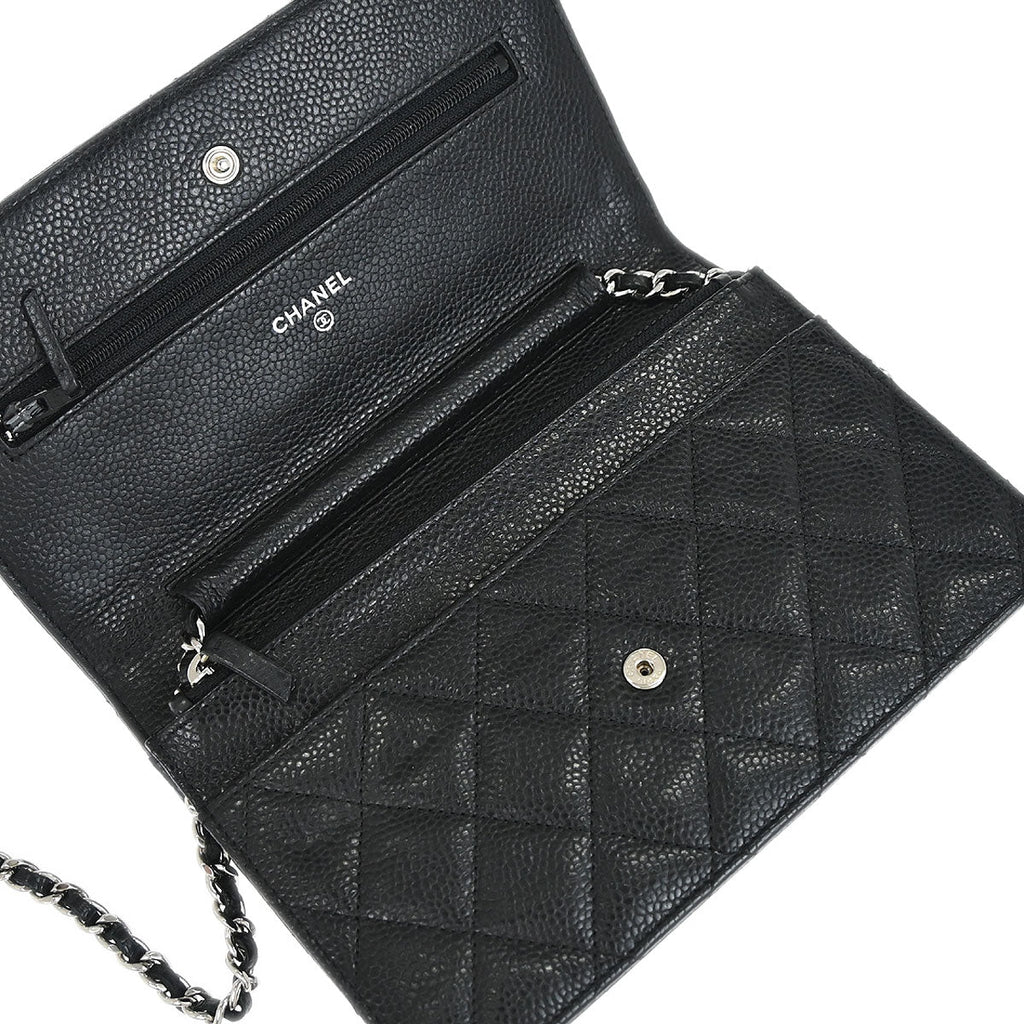 Chanel 2013-2014 Black Caviar WOC Wallet on Chain Bag