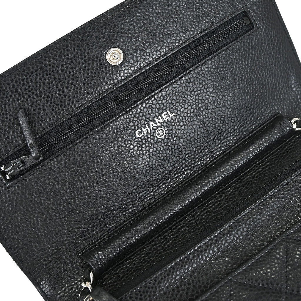 Chanel 2013-2014 Black Caviar WOC Wallet on Chain Bag