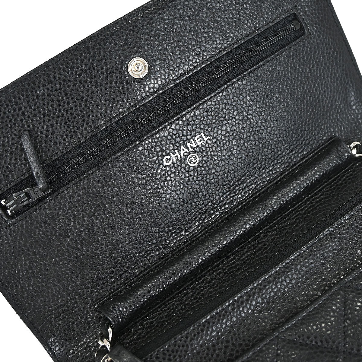 Chanel 2013-2014 Black Caviar WOC Wallet on Chain Bag