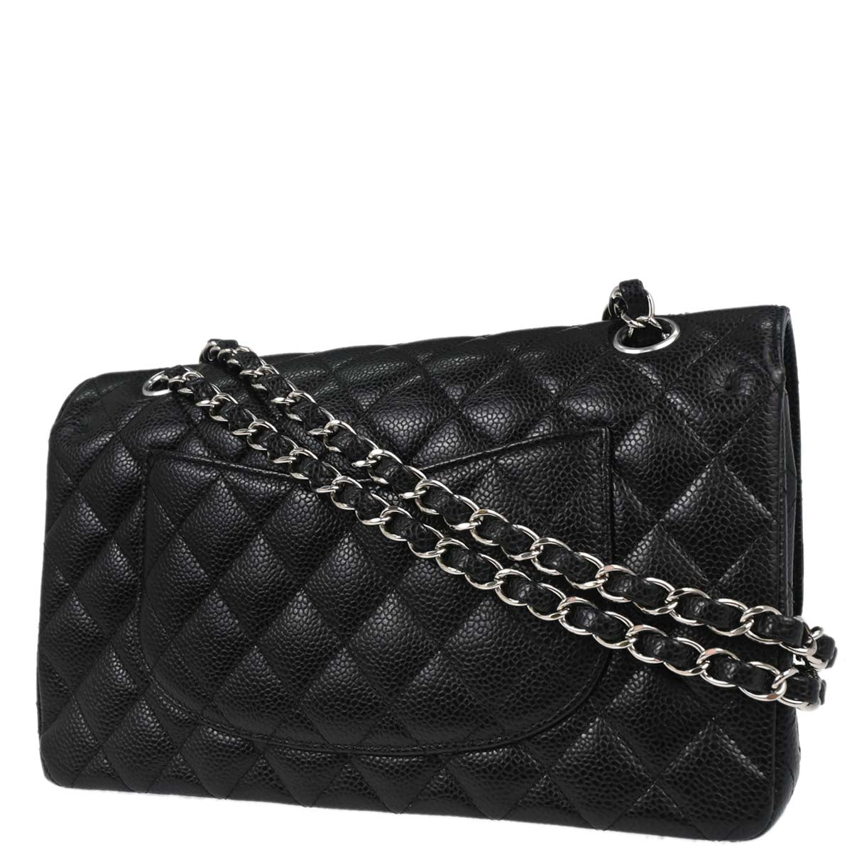 Chanel 2019 Black Caviar Medium Classic Double Flap Shoulder Bag