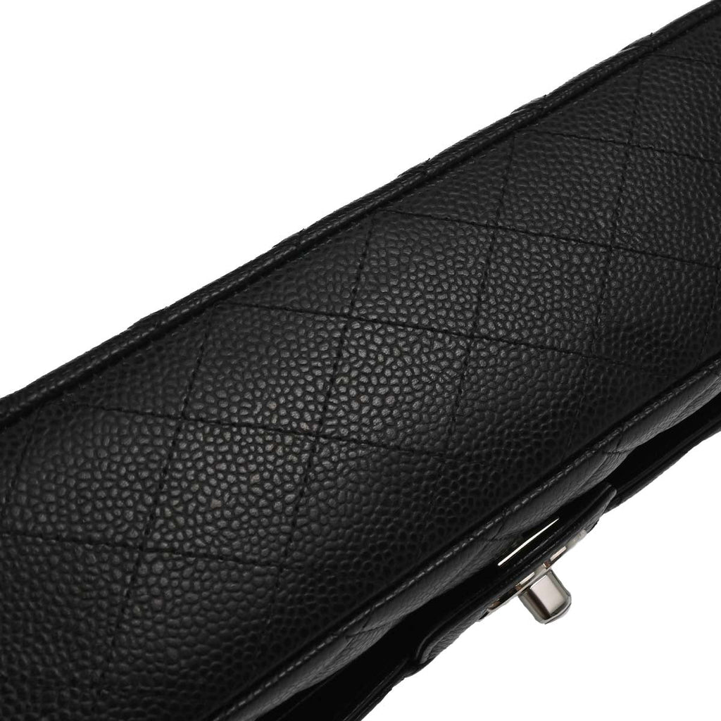 Chanel 2019 Black Caviar Medium Classic Double Flap Shoulder Bag
