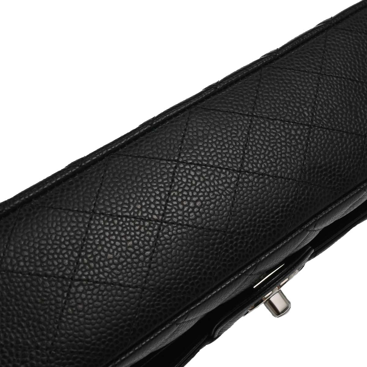 Chanel 2019 Black Caviar Medium Classic Double Flap Shoulder Bag