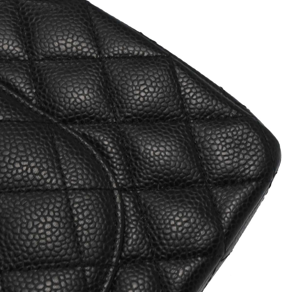 Chanel 2019 Black Caviar Medium Classic Double Flap Shoulder Bag
