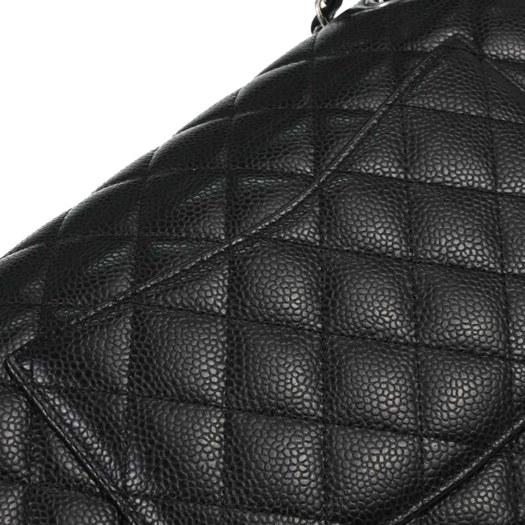 Chanel 2019 Black Caviar Medium Classic Double Flap Shoulder Bag