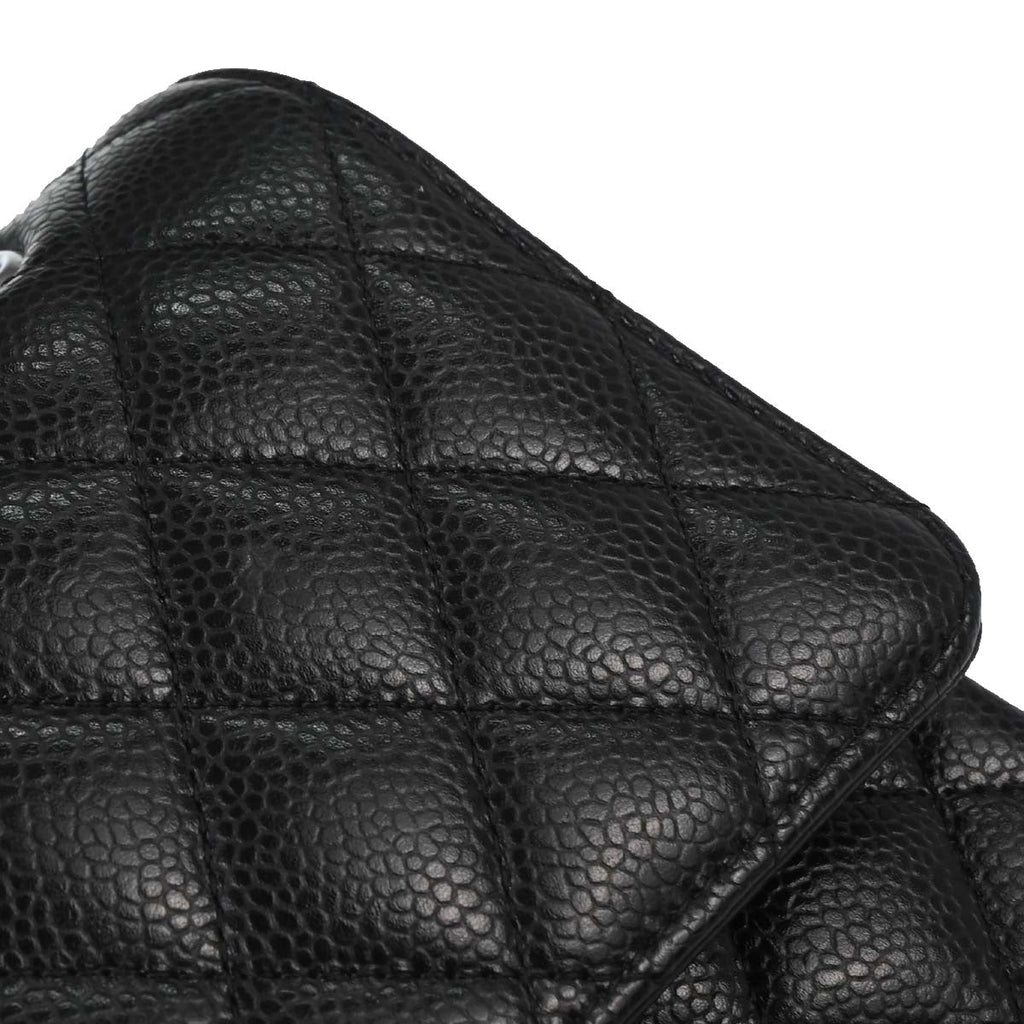 Chanel 2019 Black Caviar Medium Classic Double Flap Shoulder Bag