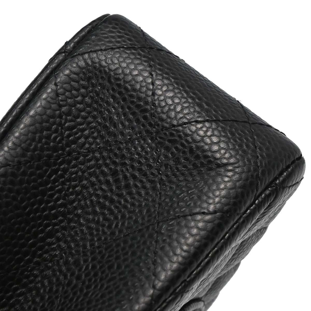 Chanel 2019 Black Caviar Medium Classic Double Flap Shoulder Bag