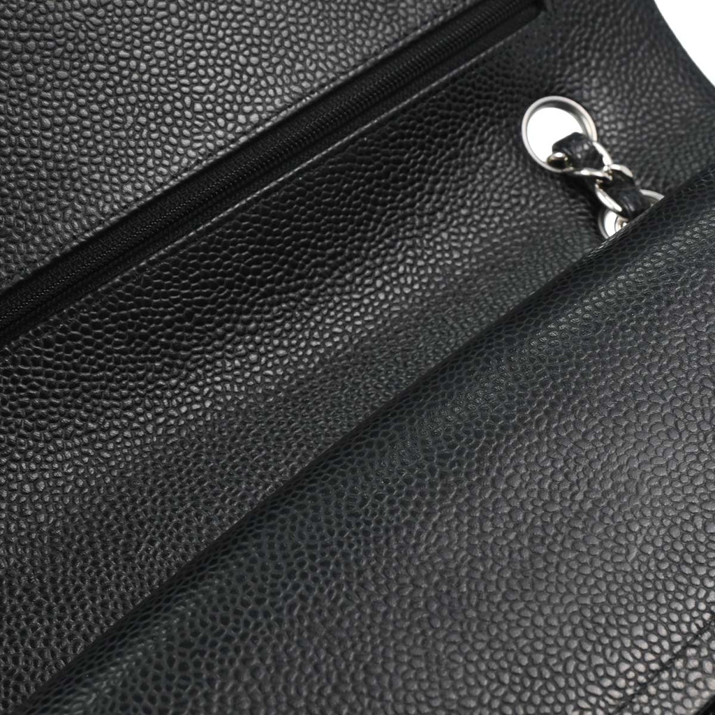 Chanel 2019 Black Caviar Medium Classic Double Flap Shoulder Bag