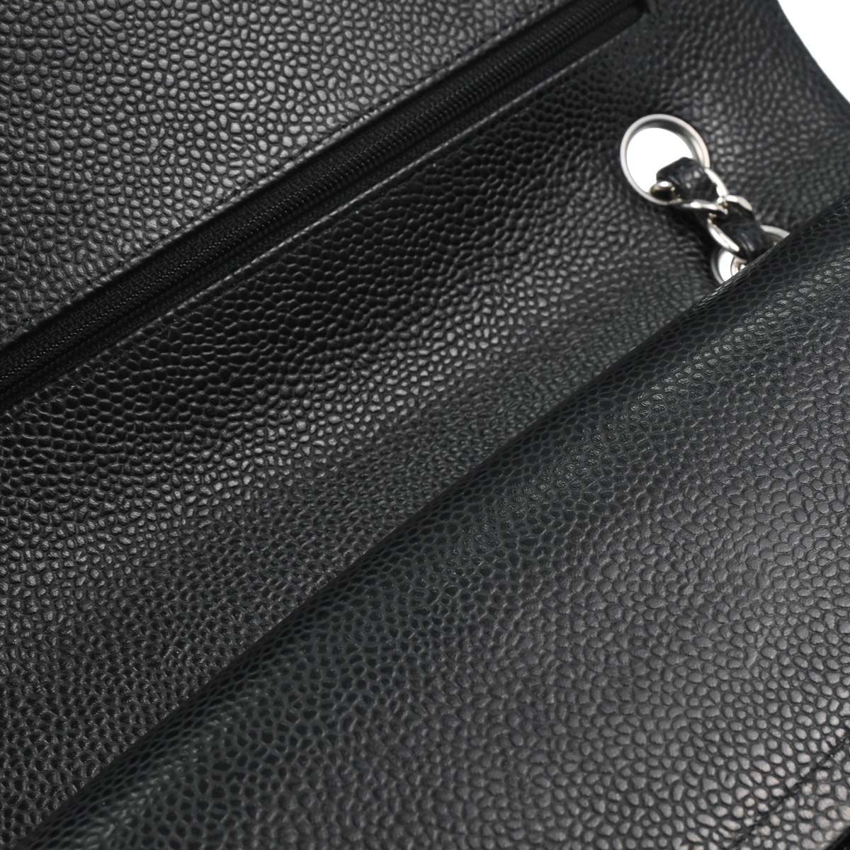 Chanel 2019 Black Caviar Medium Classic Double Flap Shoulder Bag