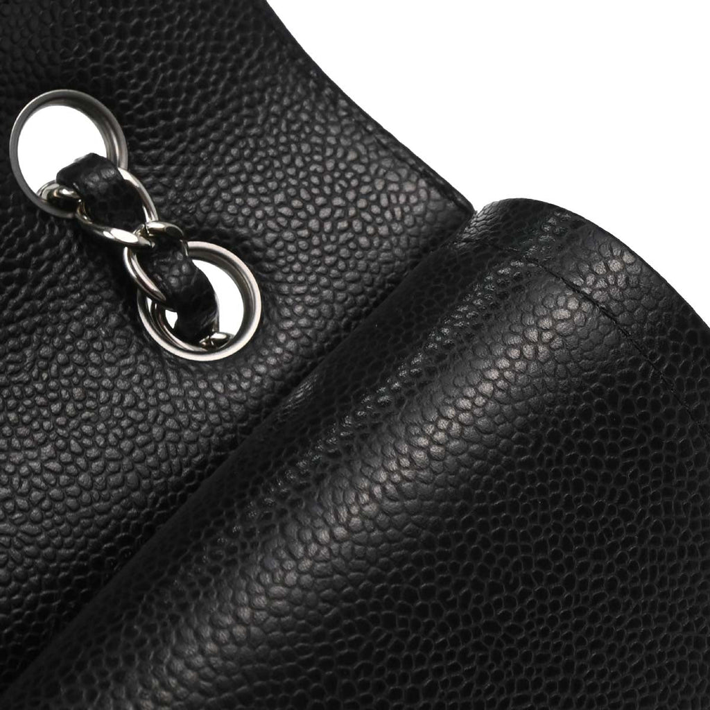 Chanel 2019 Black Caviar Medium Classic Double Flap Shoulder Bag