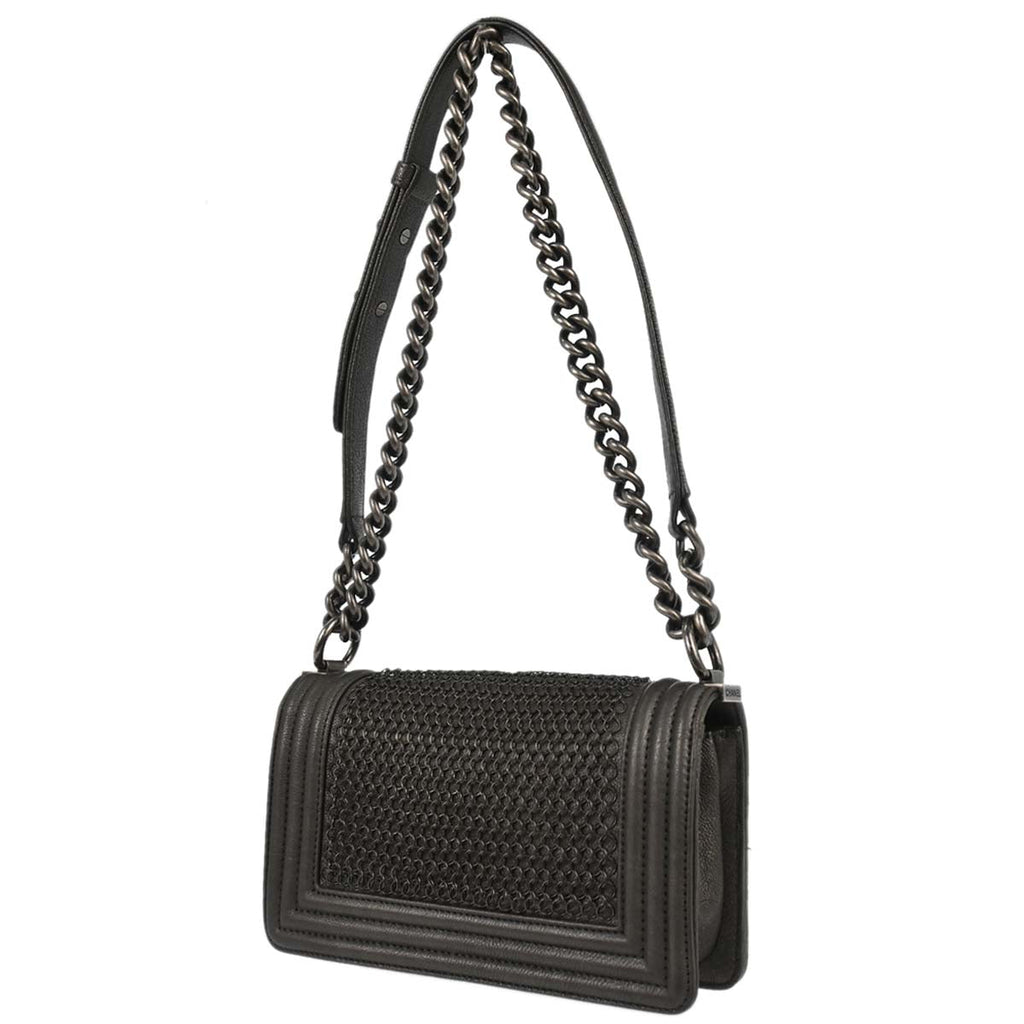 Boy Chanel 2013-2014 Gray Calfskin Small Chain Shoulder Bag