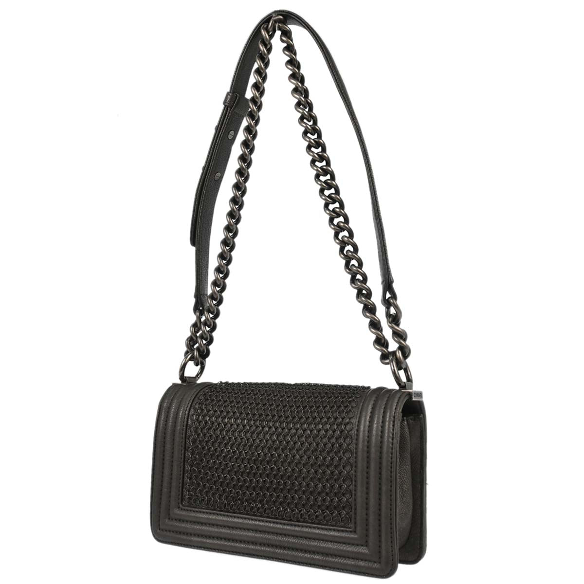 Boy Chanel 2013-2014 Gray Calfskin Small Chain Shoulder Bag