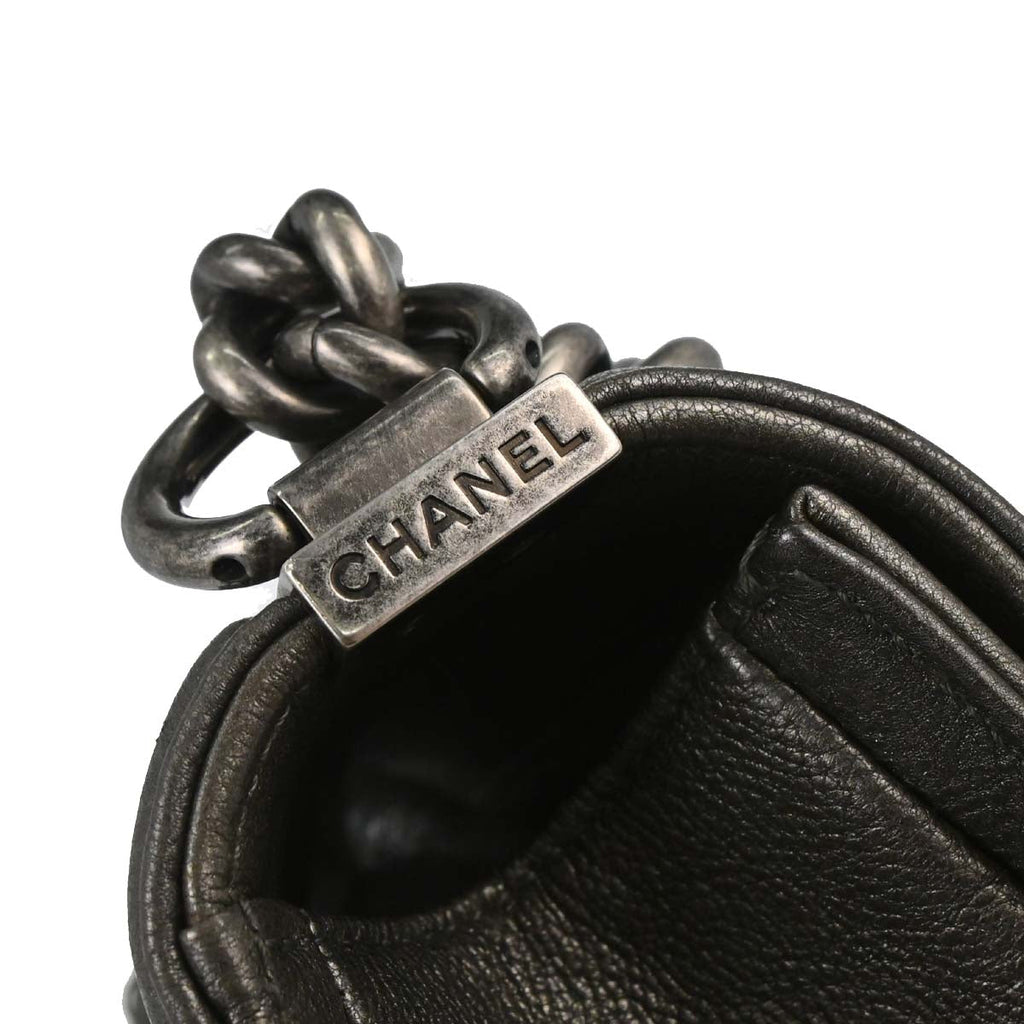 Boy Chanel 2013-2014 Gray Calfskin Small Chain Shoulder Bag
