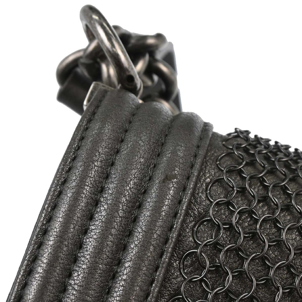 Boy Chanel 2013-2014 Gray Calfskin Small Chain Shoulder Bag