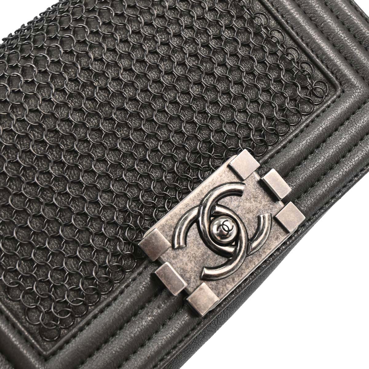 Boy Chanel 2013-2014 Gray Calfskin Small Chain Shoulder Bag
