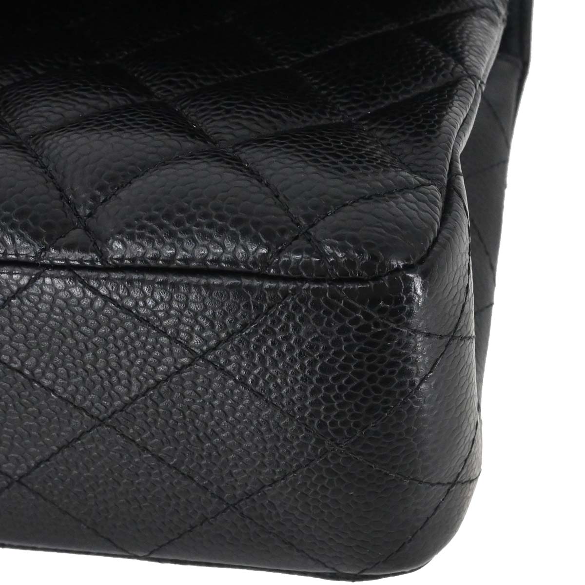 Chanel 2015-2016 Black Caviar Medium Classic Double Flap Shoulder Bag