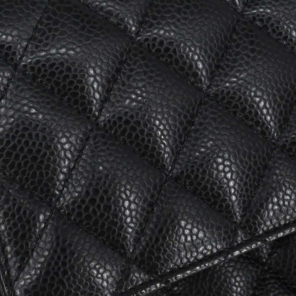 Chanel 2015-2016 Black Caviar Medium Classic Double Flap Shoulder Bag