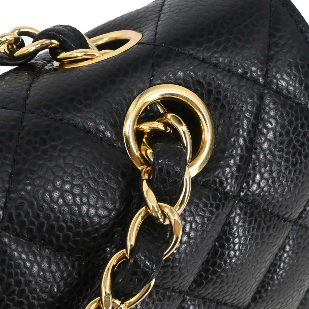 Chanel 2015-2016 Black Caviar Medium Classic Double Flap Shoulder Bag