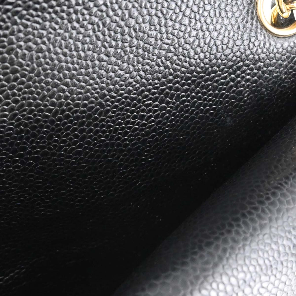 Chanel 2015-2016 Black Caviar Medium Classic Double Flap Shoulder Bag