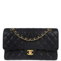 Chanel 2012-2013 Black Caviar Medium Classic Double Flap Shoulder Bag