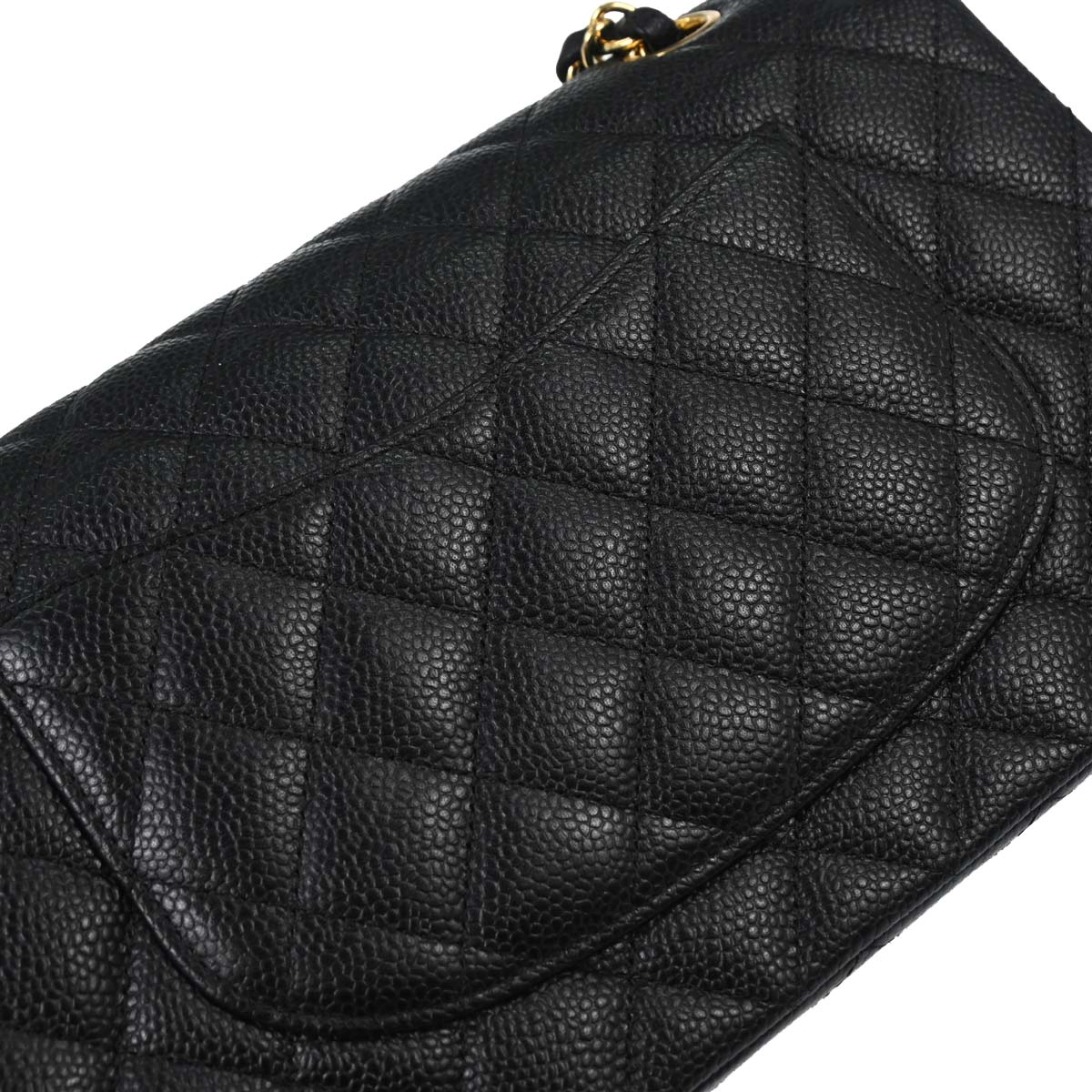 Chanel 2012-2013 Black Caviar Medium Classic Double Flap Shoulder Bag