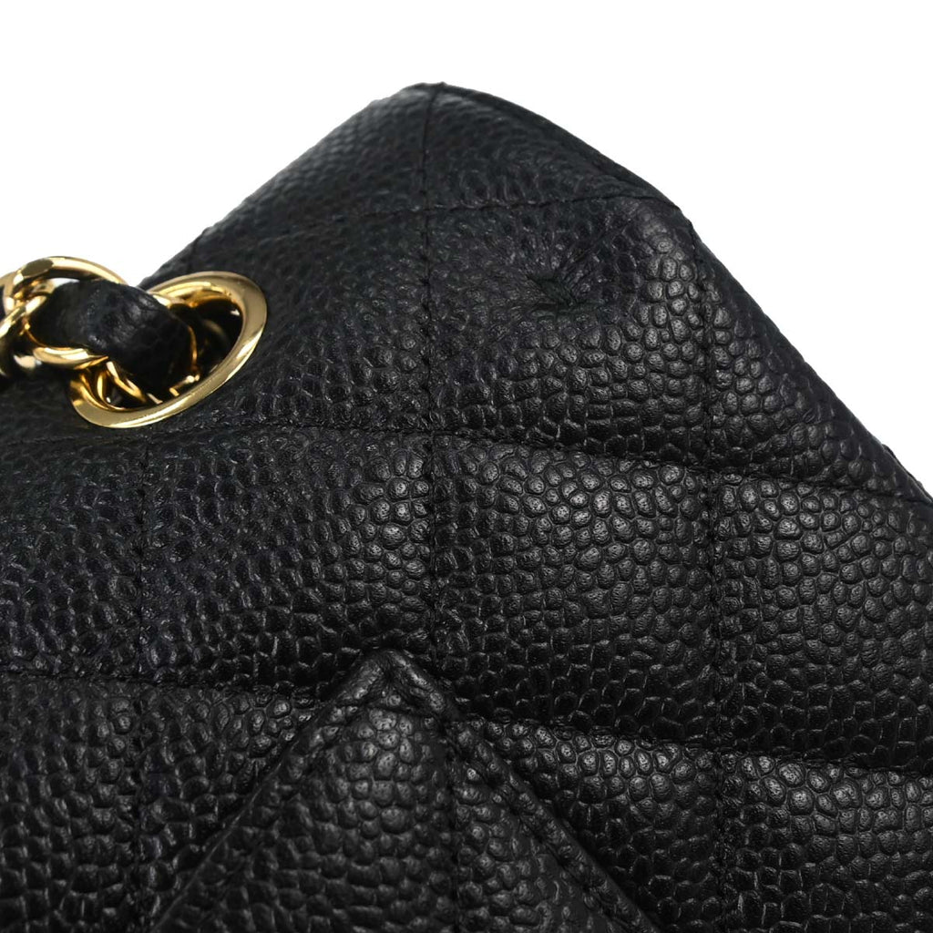 Chanel 2012-2013 Black Caviar Medium Classic Double Flap Shoulder Bag