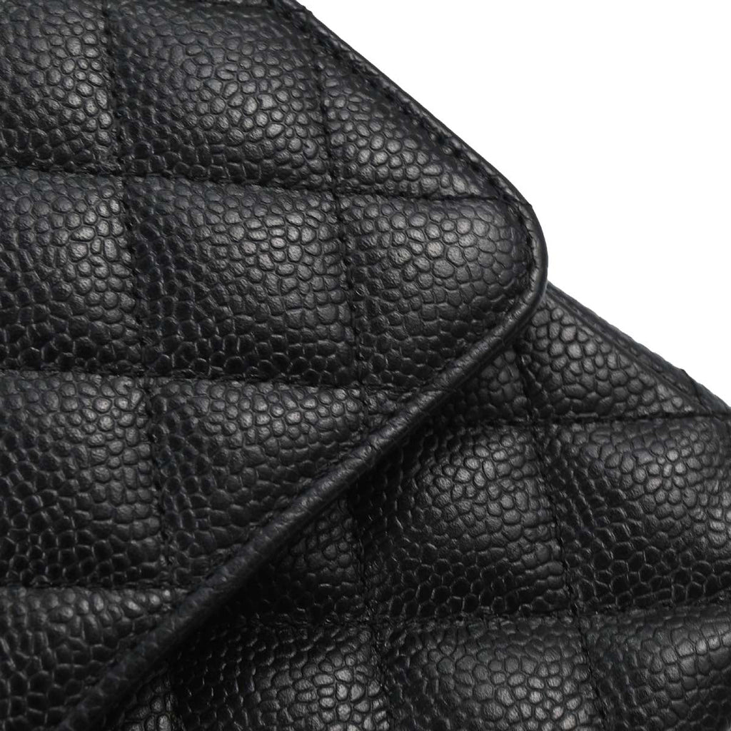 Chanel 2012-2013 Black Caviar Medium Classic Double Flap Shoulder Bag