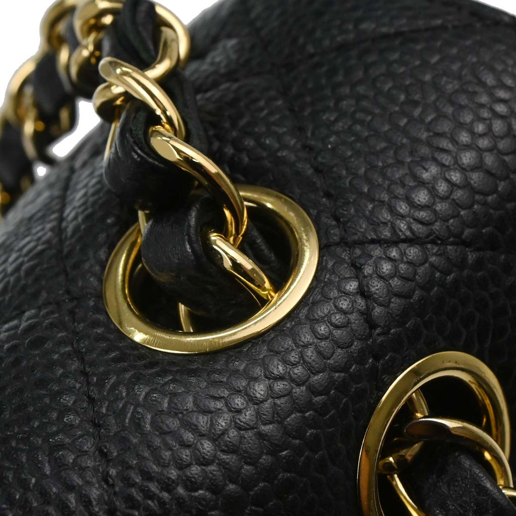 Chanel 2012-2013 Black Caviar Medium Classic Double Flap Shoulder Bag