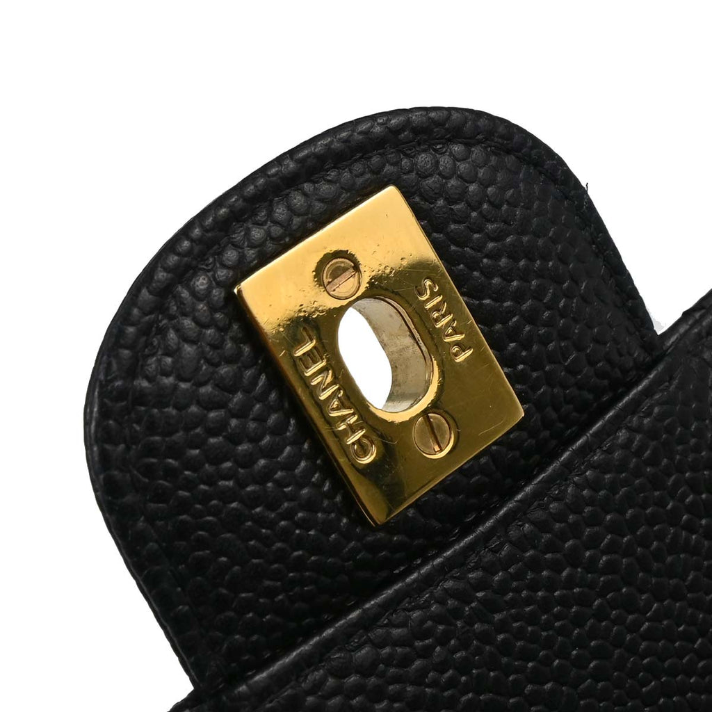 Chanel 2012-2013 Black Caviar Medium Classic Double Flap Shoulder Bag