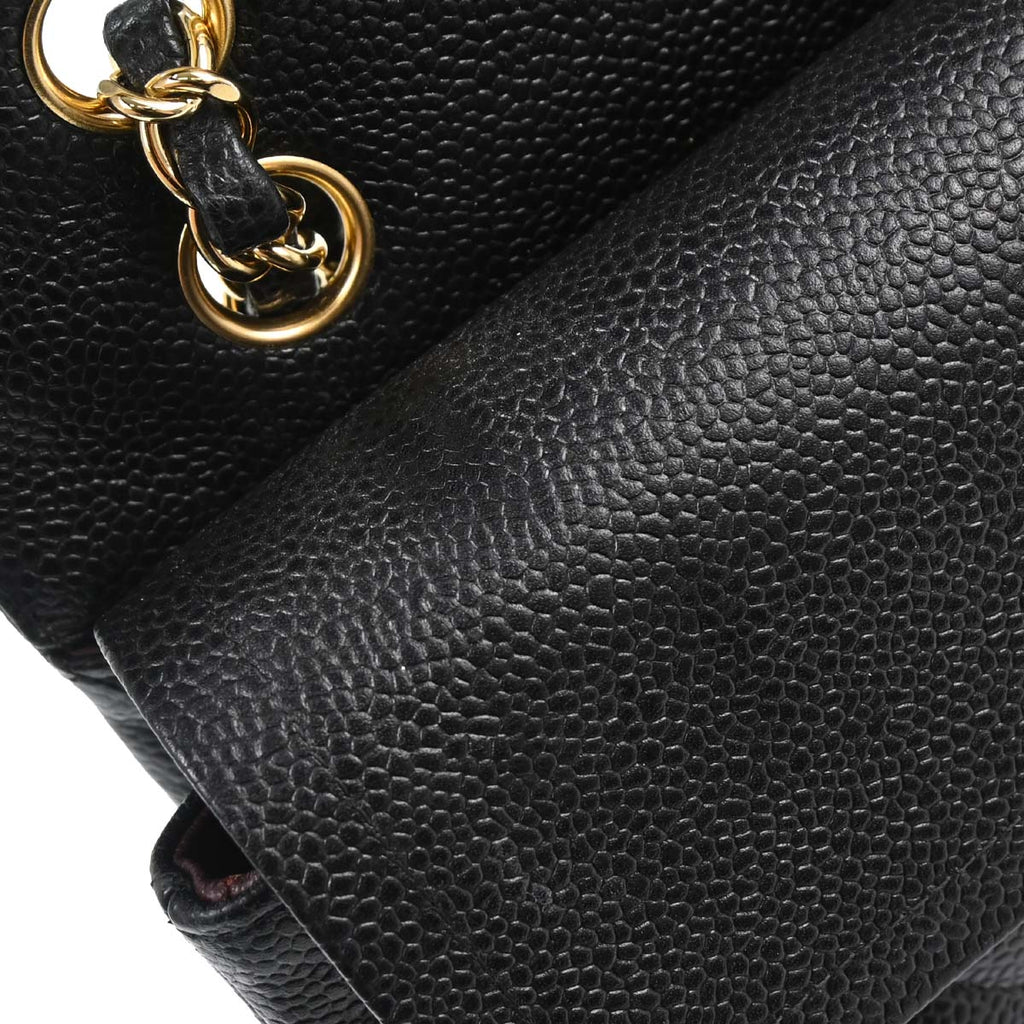 Chanel 2012-2013 Black Caviar Medium Classic Double Flap Shoulder Bag