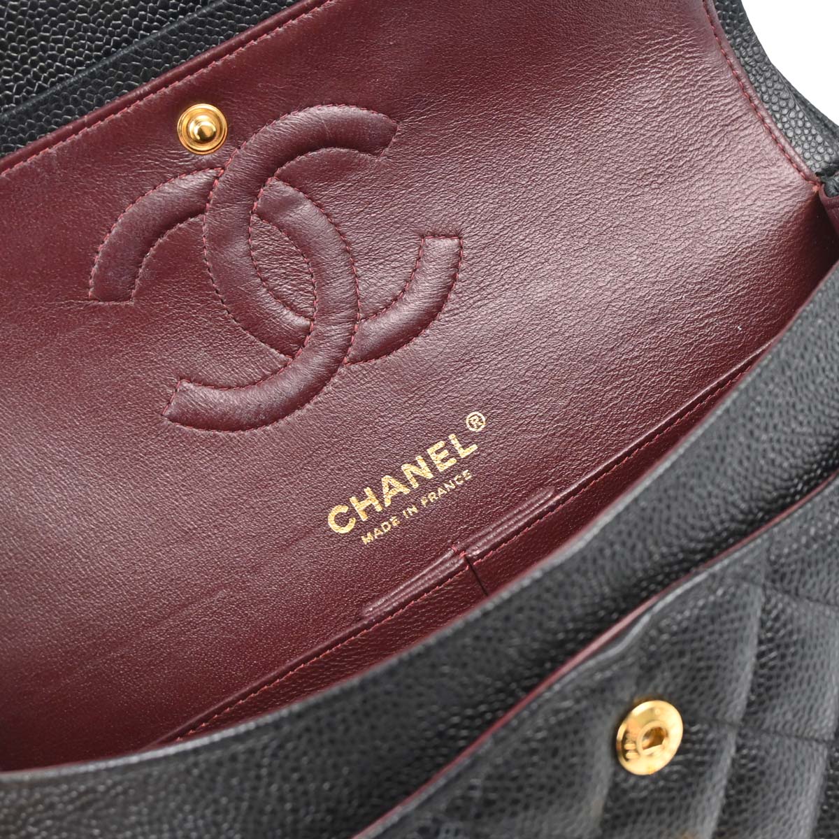 Chanel 2012-2013 Black Caviar Medium Classic Double Flap Shoulder Bag