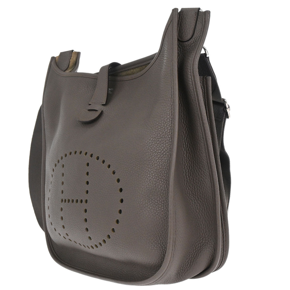Hermes Taupe Taurillon Clemence Evelyne 3 33 GM Shoulder Bag