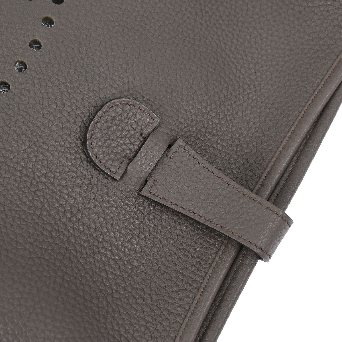Hermes Taupe Taurillon Clemence Evelyne 3 33 GM Shoulder Bag