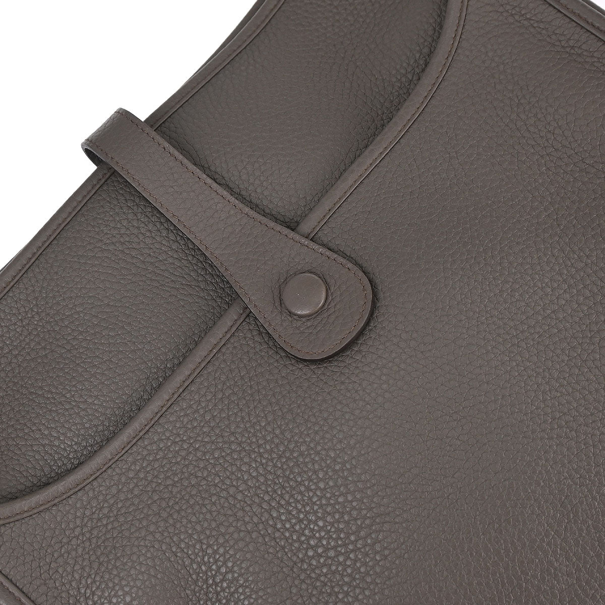 Hermes Taupe Taurillon Clemence Evelyne 3 33 GM Shoulder Bag