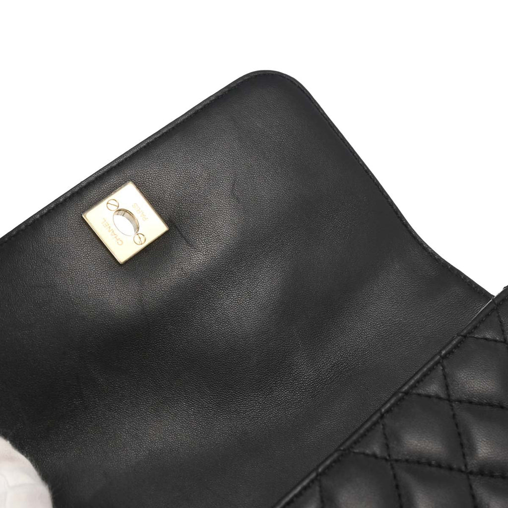 Chanel 2019 Black Lambskin Side Packs Shoulder Bag