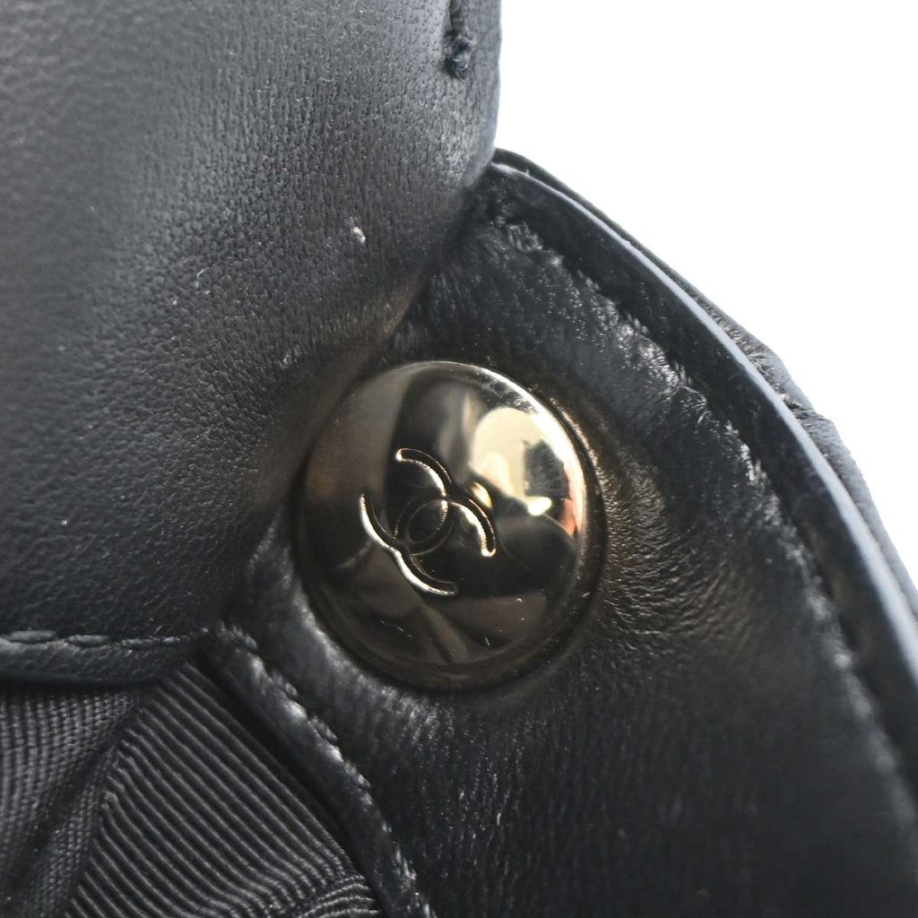 Chanel 2019 Black Lambskin Side Packs Shoulder Bag