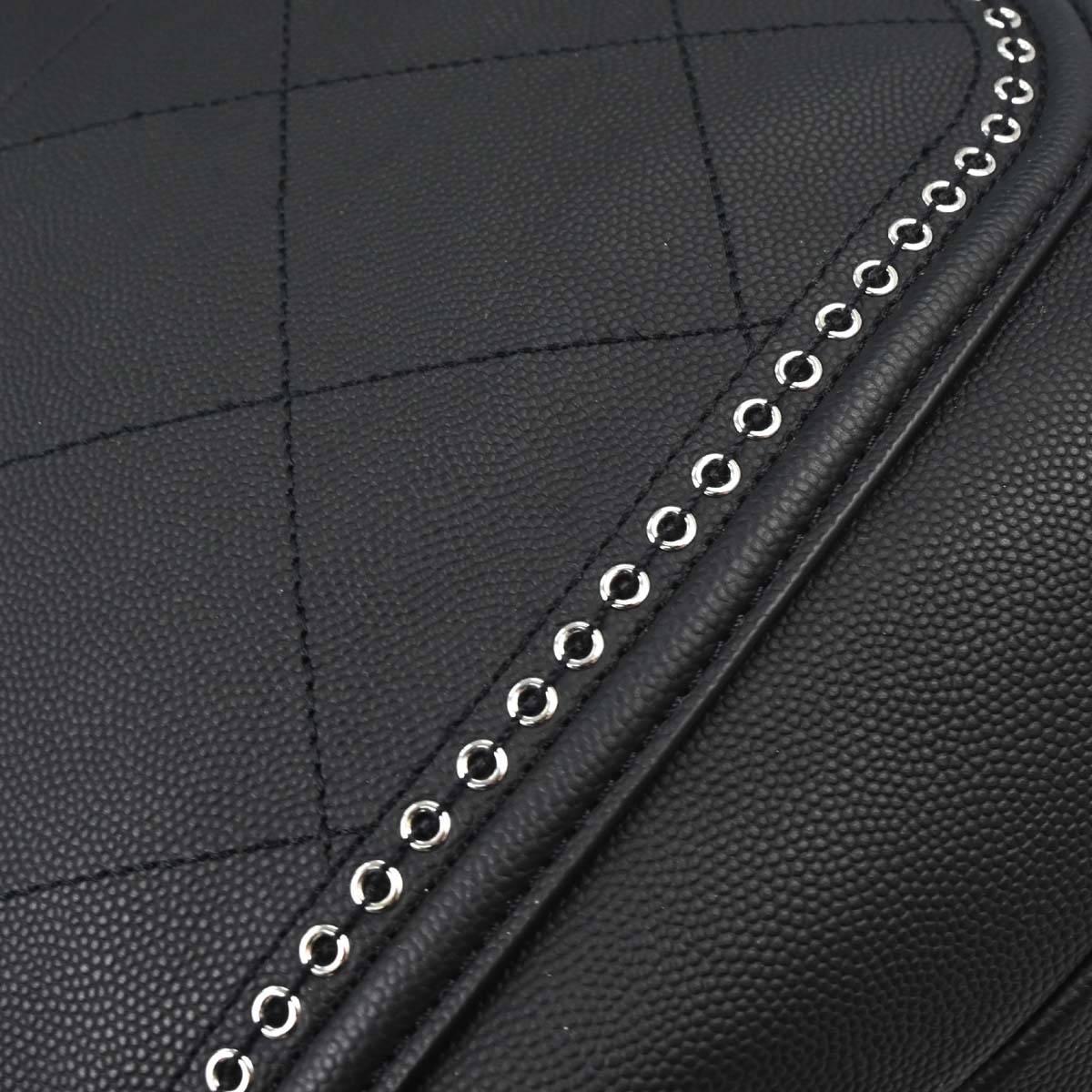 Chanel 2019 Black Caviar Coco Eyelets Large Shopping 2way Shoulder Tote Handbag