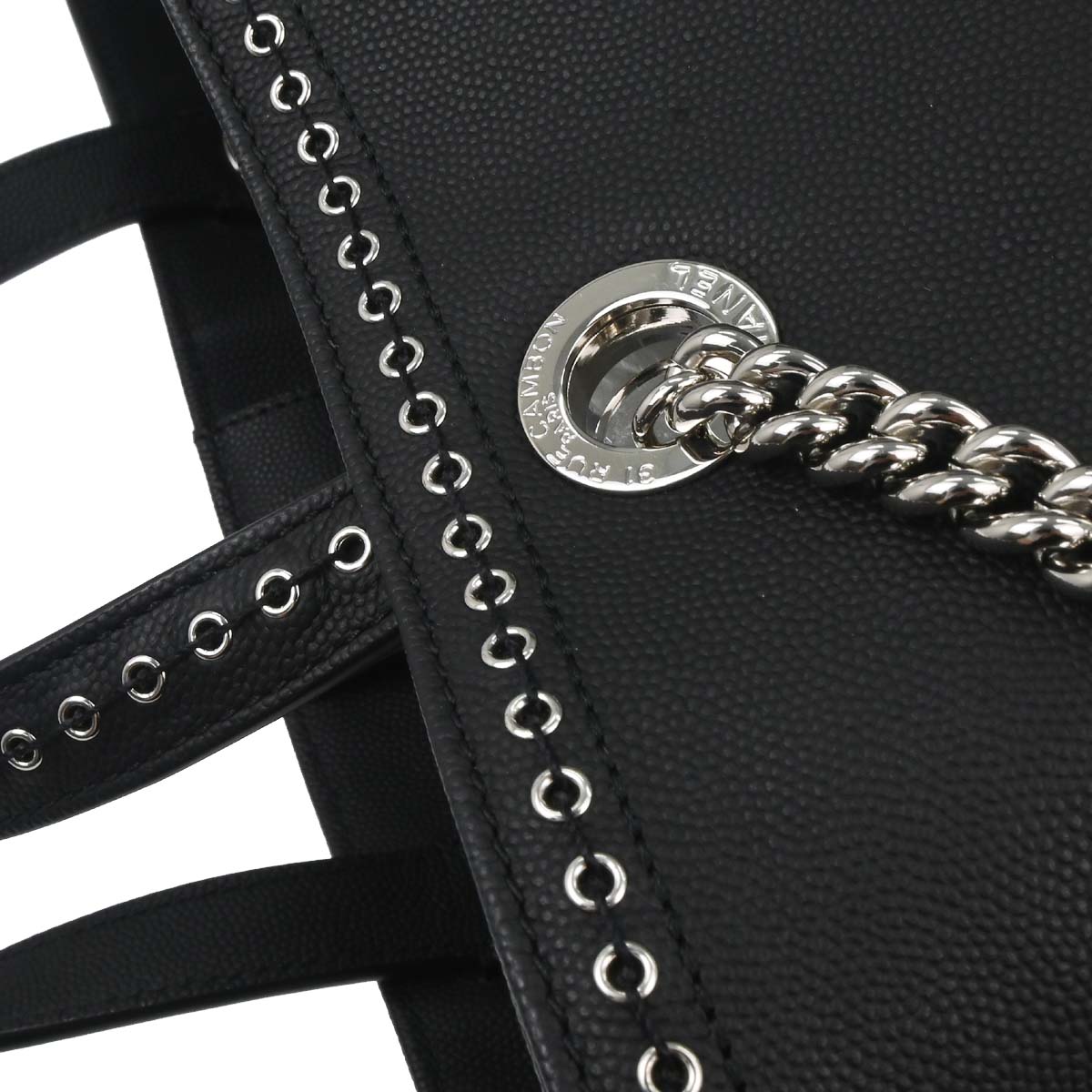 Chanel 2019 Black Caviar Coco Eyelets Large Shopping 2way Shoulder Tote Handbag