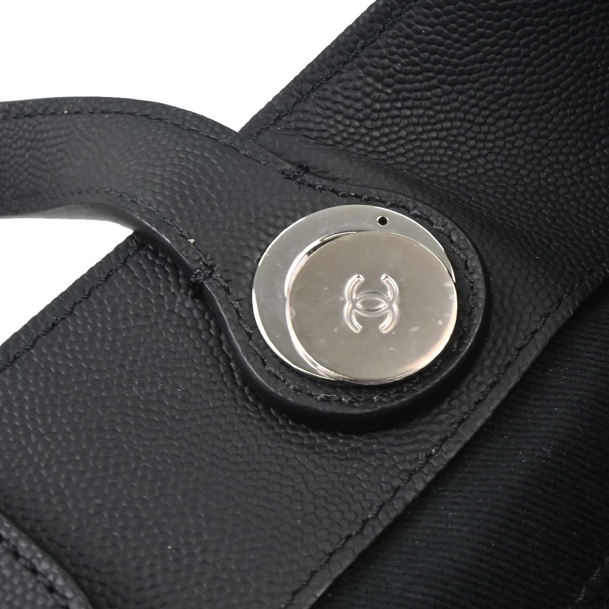 Chanel 2019 Black Caviar Coco Eyelets Large Shopping 2way Shoulder Tote Handbag
