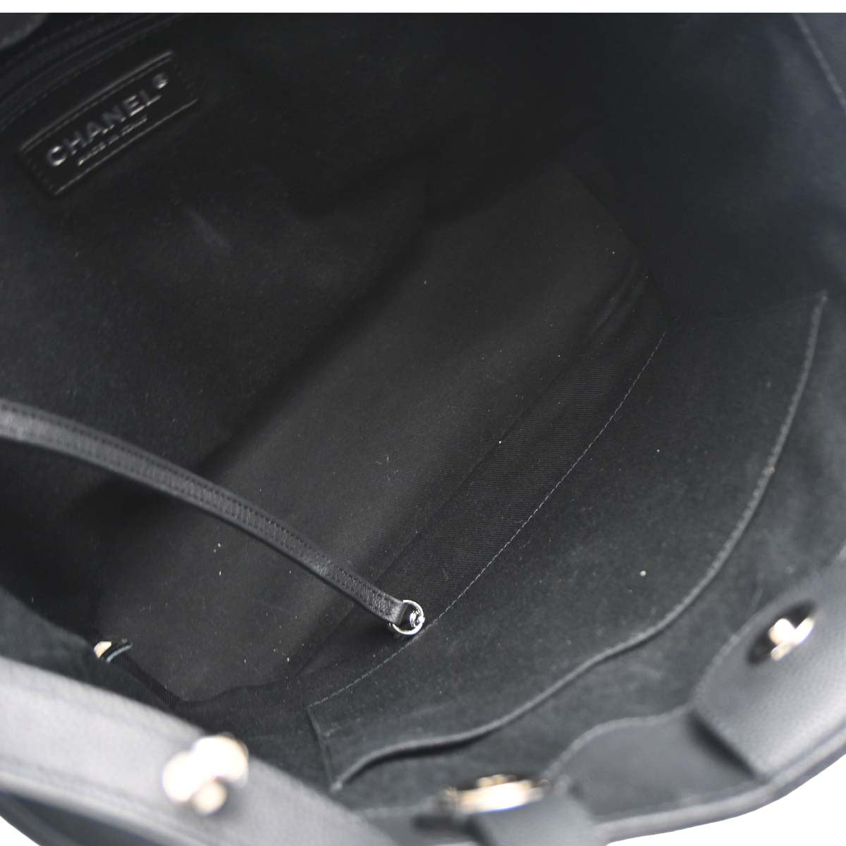 Chanel 2019 Black Caviar Coco Eyelets Large Shopping 2way Shoulder Tote Handbag