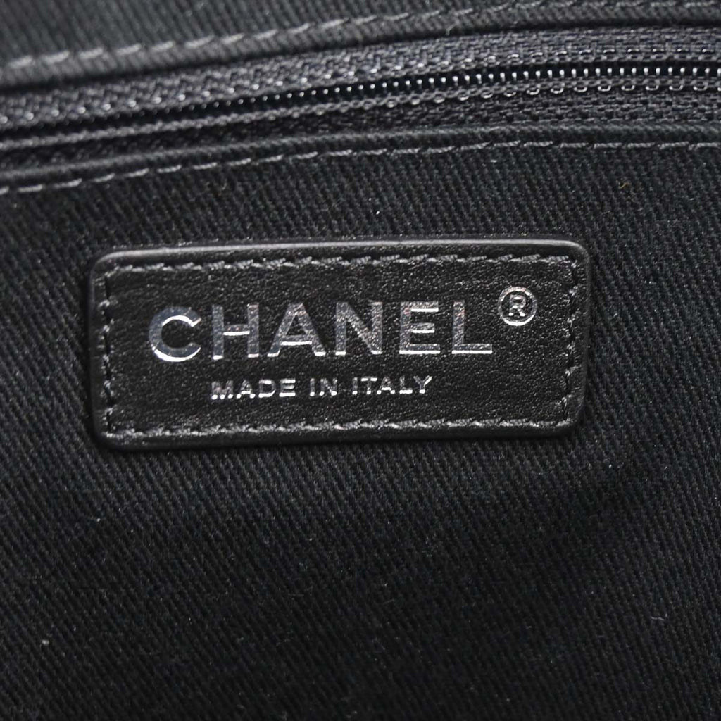 Chanel 2019 Black Caviar Coco Eyelets Large Shopping 2way Shoulder Tote Handbag