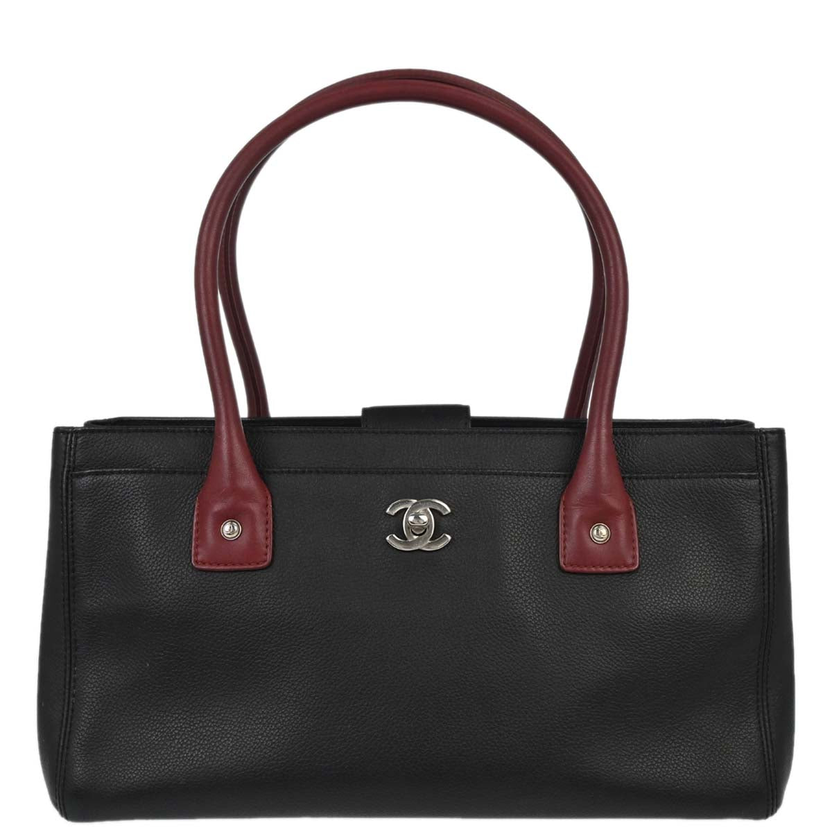 Chanel 2012-2013 Black Calfskin Bicolor Executive Cerf Tote Bag