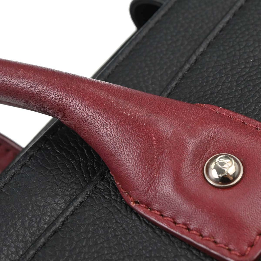 Chanel 2012-2013 Black Calfskin Bicolor Executive Cerf Tote Bag