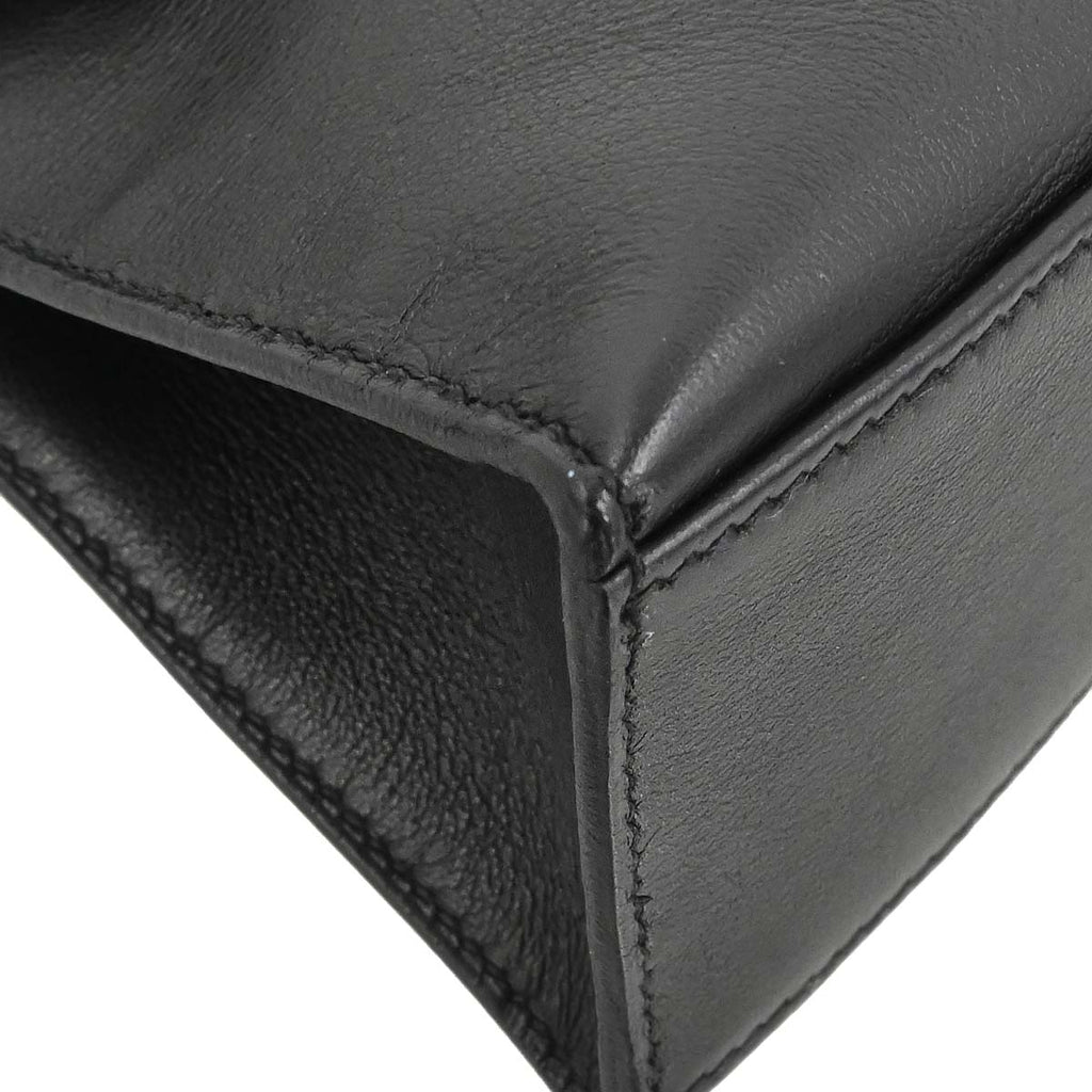 Hermes Black Swift Kelly Pochette Handbag