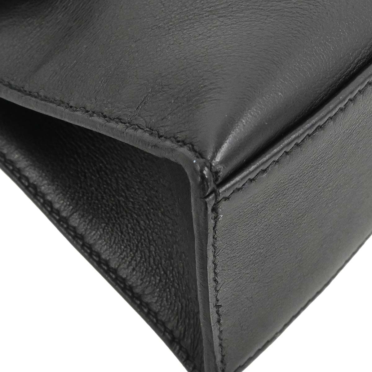 Hermes Black Swift Kelly Pochette Handbag
