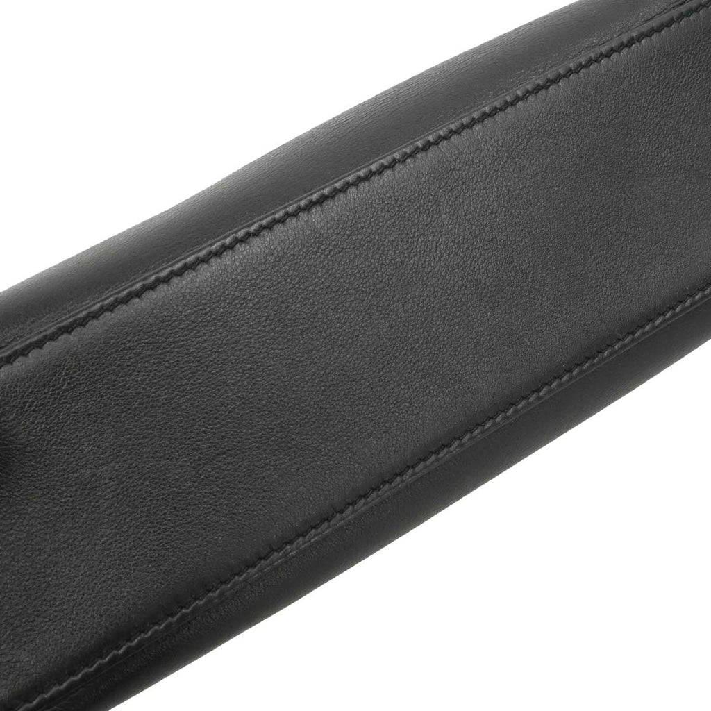 Hermes Black Swift Kelly Pochette Handbag