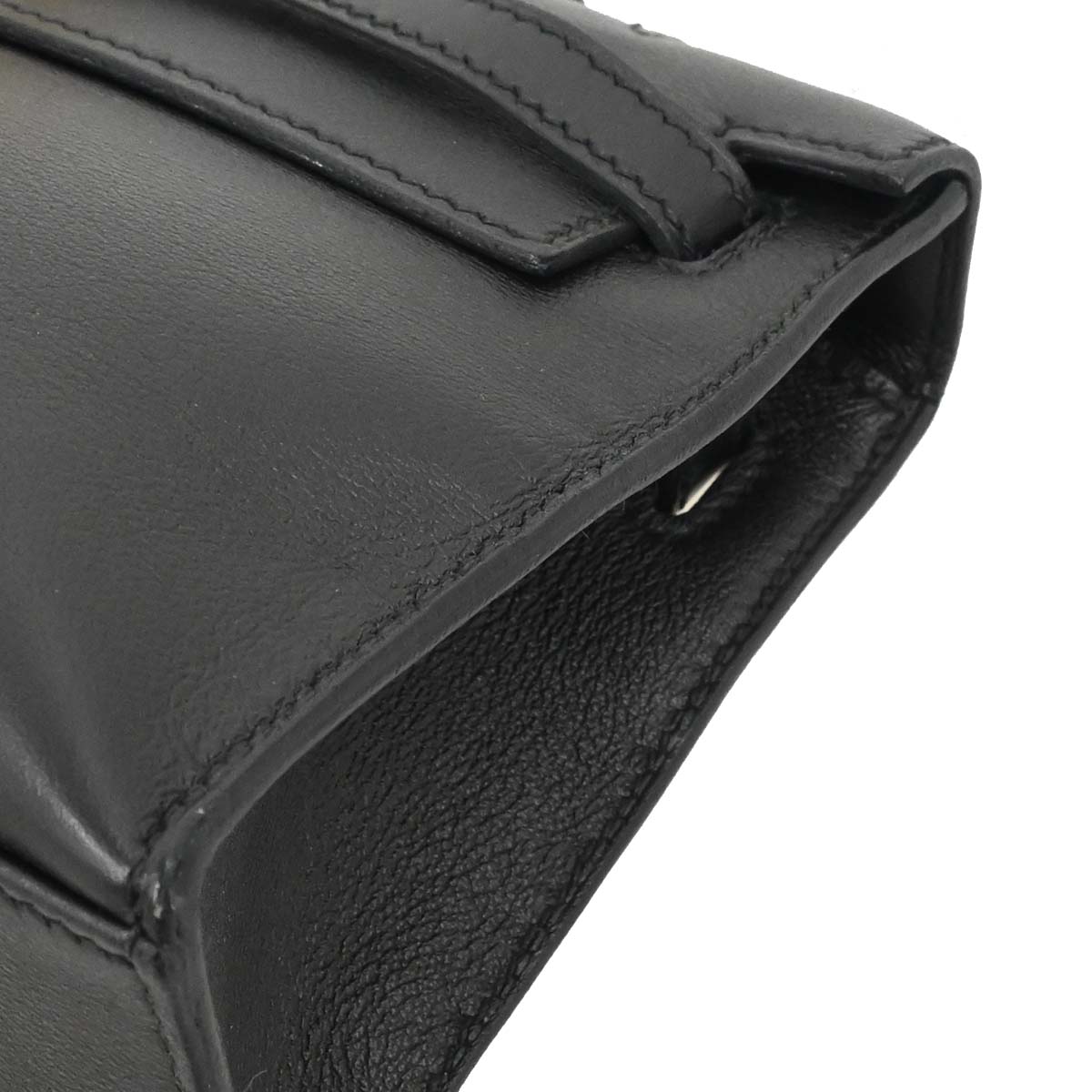 Hermes Black Swift Kelly Pochette Handbag