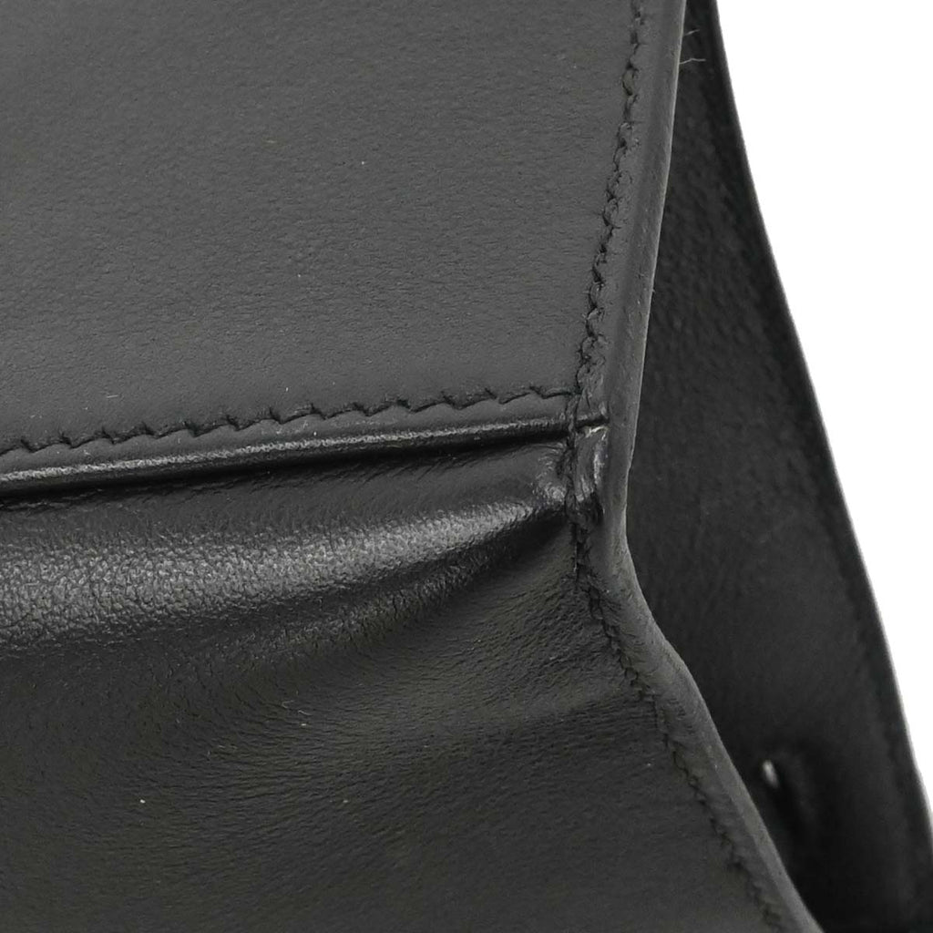 Hermes Black Swift Kelly Pochette Handbag