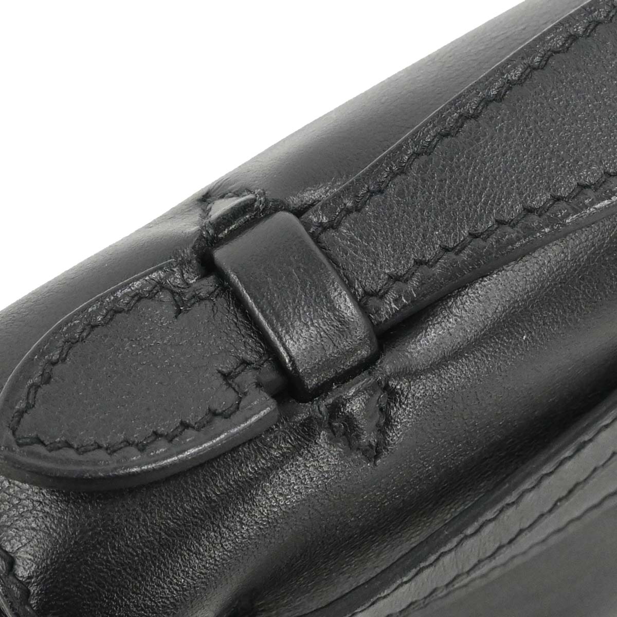 Hermes Black Swift Kelly Pochette Handbag