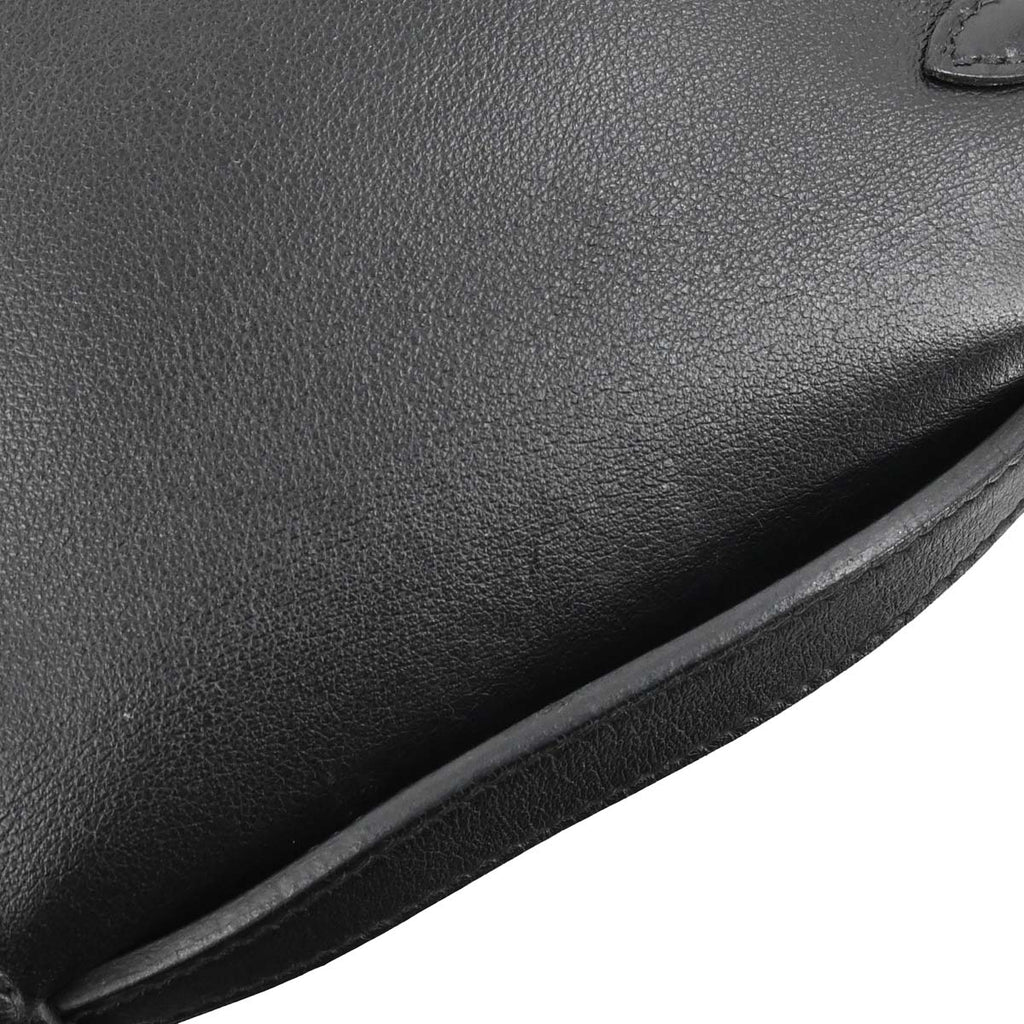 Hermes Black Swift Kelly Pochette Handbag